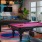 a pool table in a room