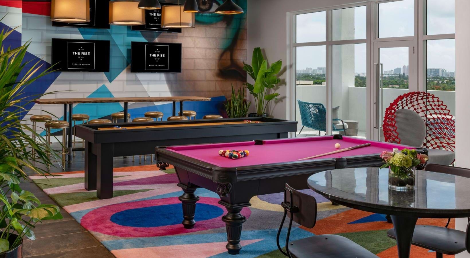 Enjoy our resident-only features a pool table in a room